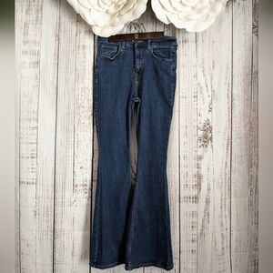 Free People Mallison Blue Flare Leg High Rise Jeans